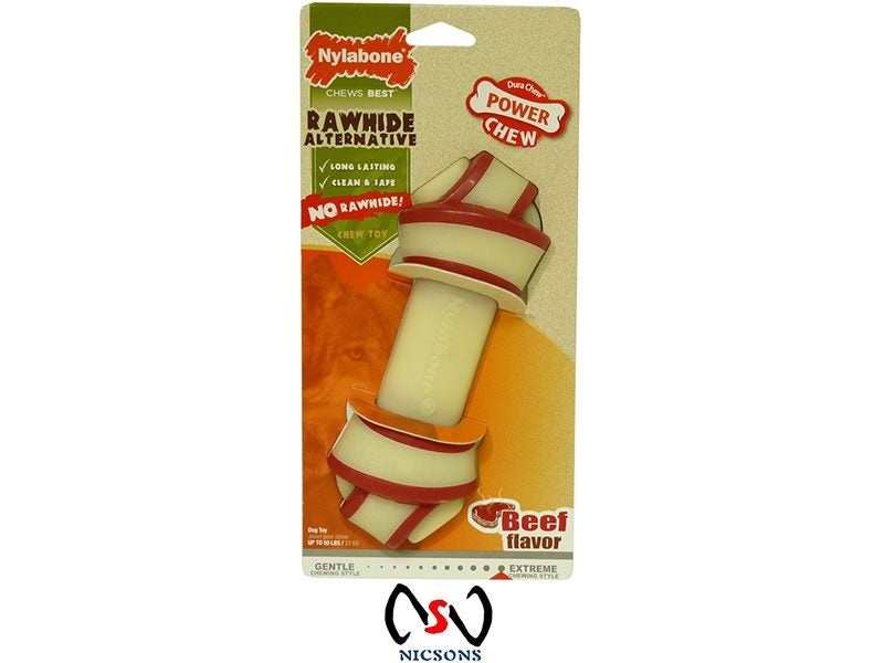 DOG TOY NYLABONE DURACHEW ALTERNATIVE BEEF KNOT BONE GIANT Carousel 1