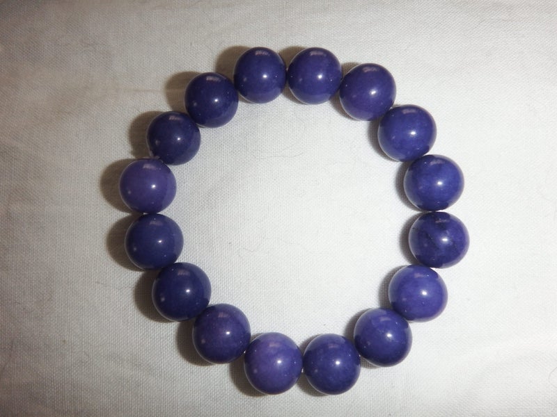 Natural Blue/ Purple Jade ball bracelet 12mm - #BL3 Carousel 1