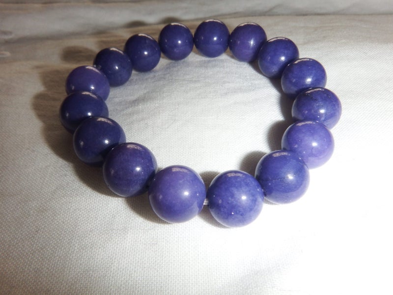 Natural Blue/ Purple Jade ball bracelet 12mm - #BL3 Carousel 2