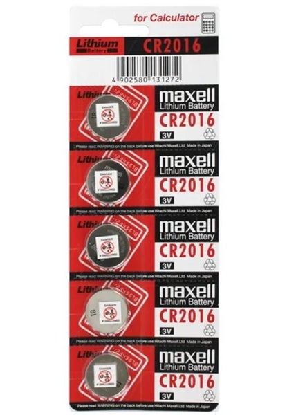 Maxell Lithium Battery CR2016 3V Coin Cell - 5 Pack Carousel 1