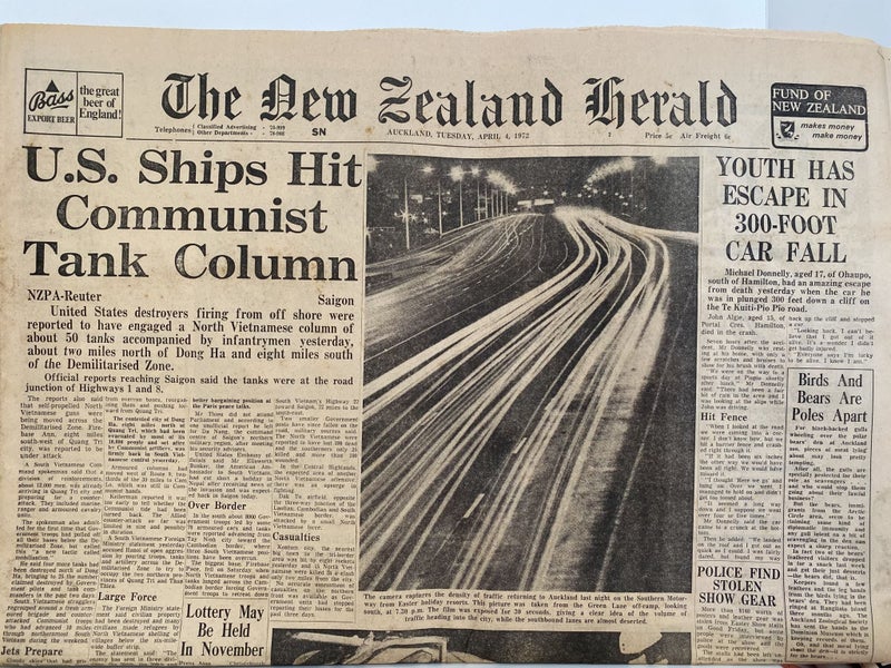 OLD NEWSPAPER: The New Zealand Herald - Vietnam War, 4 April 1972 Carousel 1