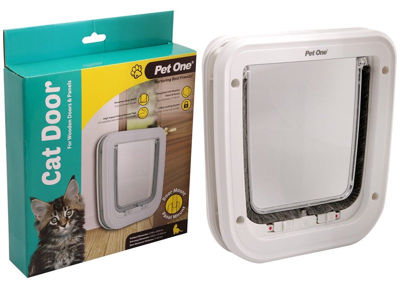 Pet One Polycarbonate Cat Door For Wooden Doors & Panels Carousel 1
