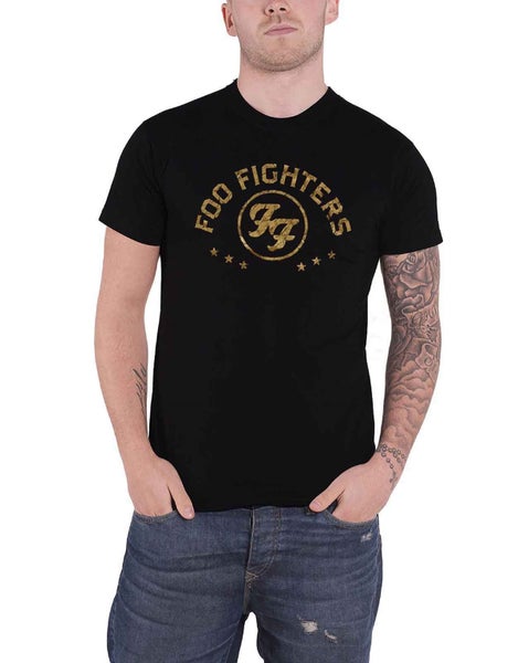 Foo Fighters T Shirt Arched Stars Band Logo new Official Mens Black Carousel 1