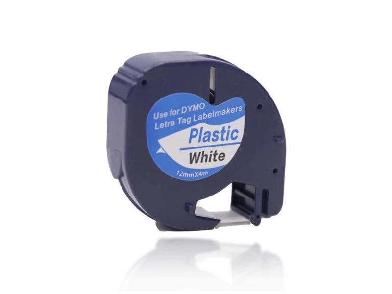 2PCS Dymo Letratag Label Tape 12mm WHITE 91201 Compatible, Black on White Carousel 1