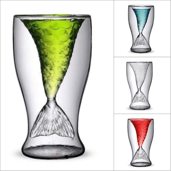 Mermaid Glass Double Wall Cup Mug629306975279371120