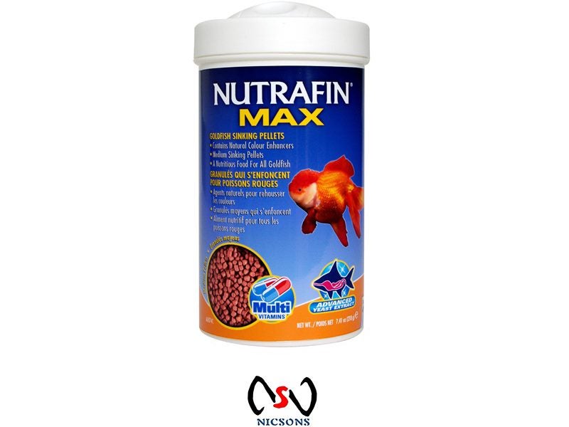 Goldfish Food Nutrafin Max Sinking Pellets Food (Medium Pellets) - 210 g Carousel 1