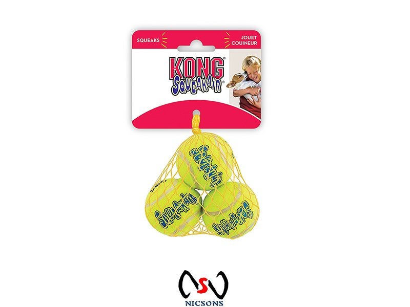 Dog Toy Kong Air Squeaker Ball Extra Small 3PK Carousel 1
