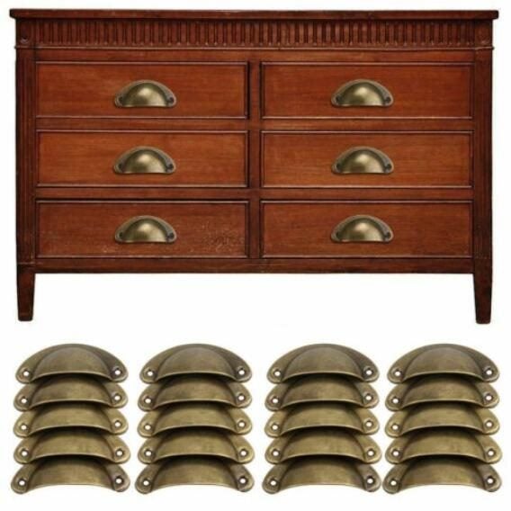 Cupboard Cabinet Knob Cup Drawer Furniture Door Shell Pull Handles Carousel 1