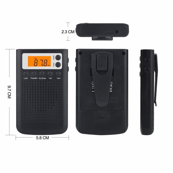 NEW POCKET RADIO + CLOCK + BACK CLIP ETC Carousel 1