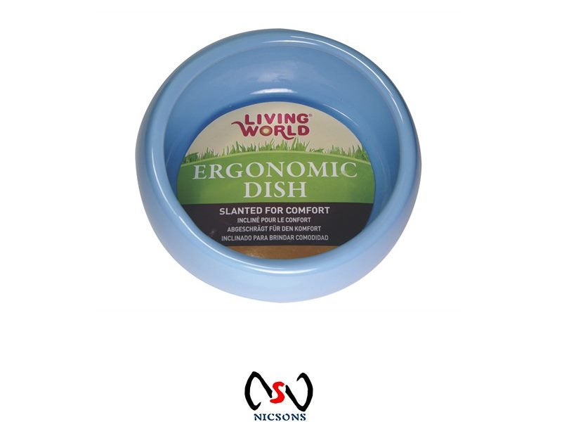 Living World Ergonomic Dish For Rabbits & Guinea Pigs Small 120ml Blue Carousel 2