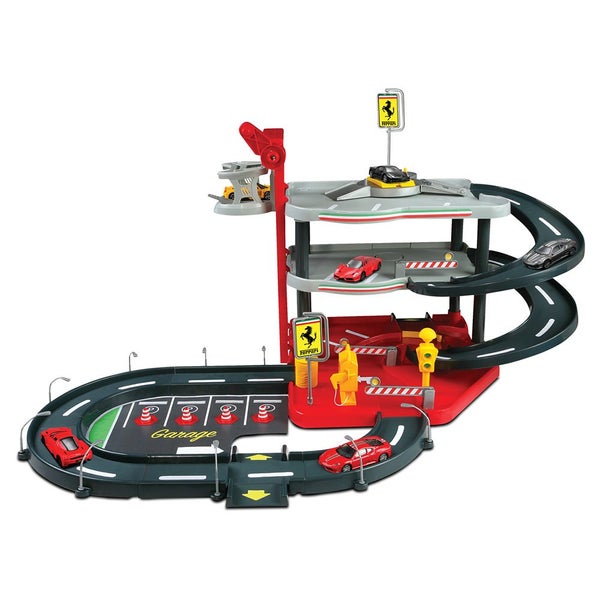 Bburago 1:43 Ferrari Parking Garage Kids Toy Track Play Set w 2 Die Cast Cars 3+ Carousel 1