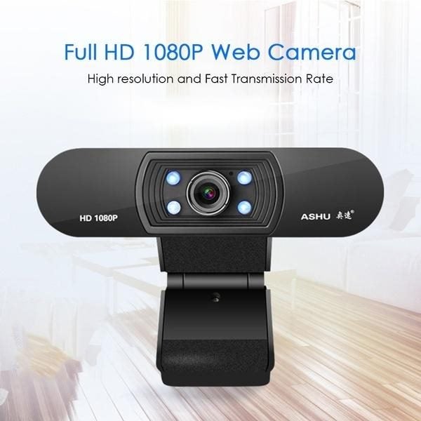 Webcam 1080P HDWeb Camera with Built-in HD Microphone USB Plug N Play WebCam Carousel 6