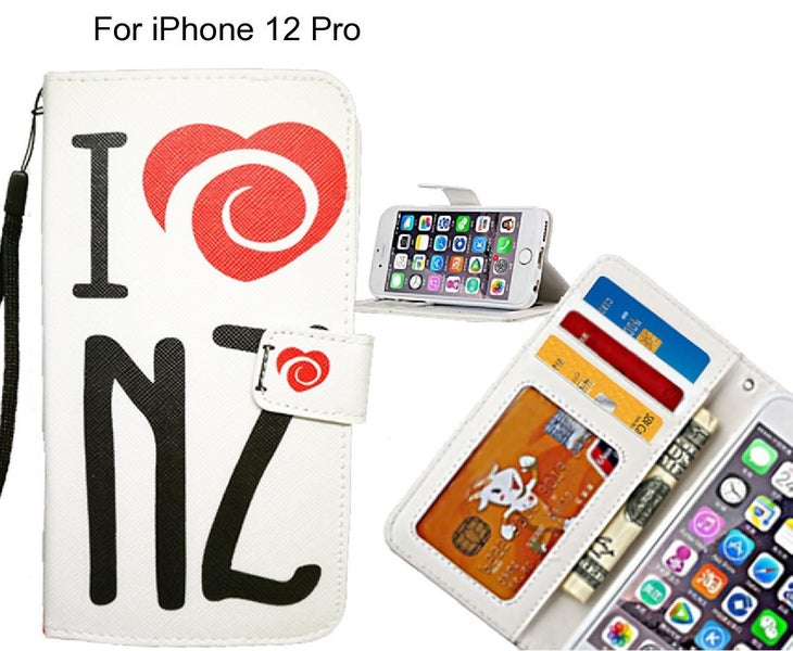 iPhone 12 Pro case 3 card leather wallet case printed ID Carousel 1