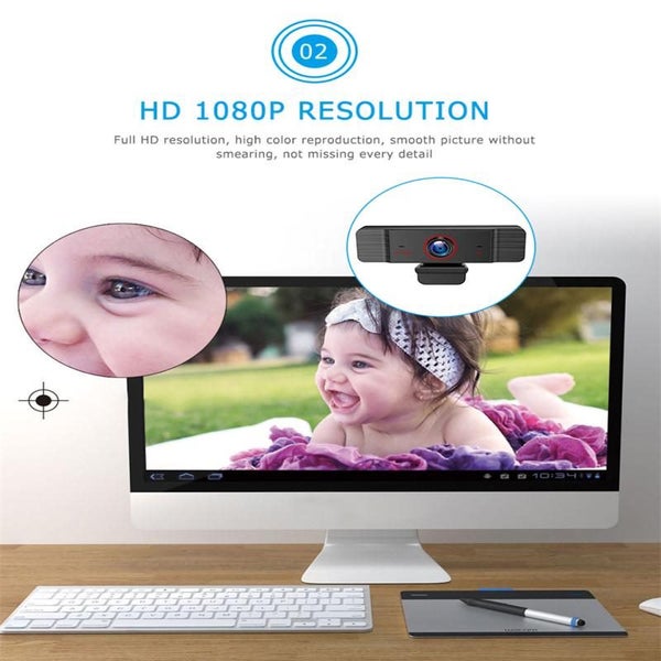 USB 1080P HD Webcam Web Cam Camera for Computer PC Laptop Desktop Carousel 6