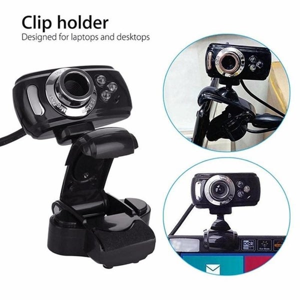 HD Webcam With Mic Night Vision Megapixel Web Cam With Clip Holder Carousel 2