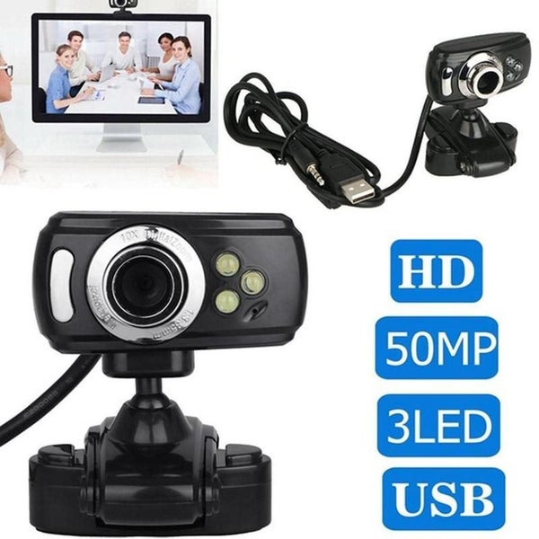 HD Webcam With Mic Night Vision Megapixel Web Cam With Clip Holder Carousel 1
