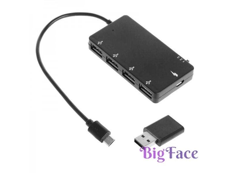 1 Set Micro USB OTG 4 Port Hub Power Charging Adapter Cable For Smartphone Carousel 1