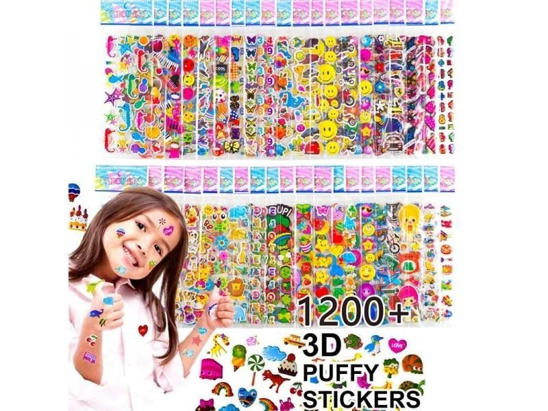 Kids Stickers 40 20 Different Sheets 3D Puffy Bulk Stickers For Girl Boy Carousel 1