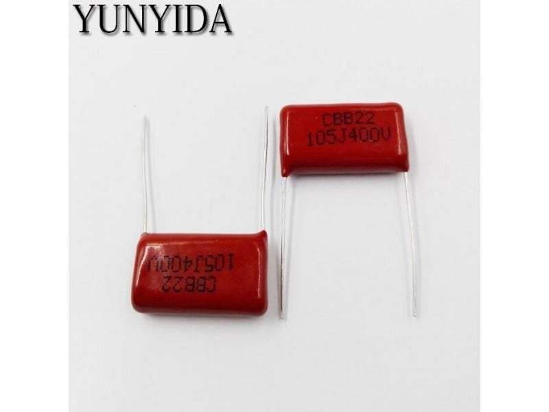10pcs CBB 105J 400V 1UF P20mm Metallized Film Capacitor Carousel 1