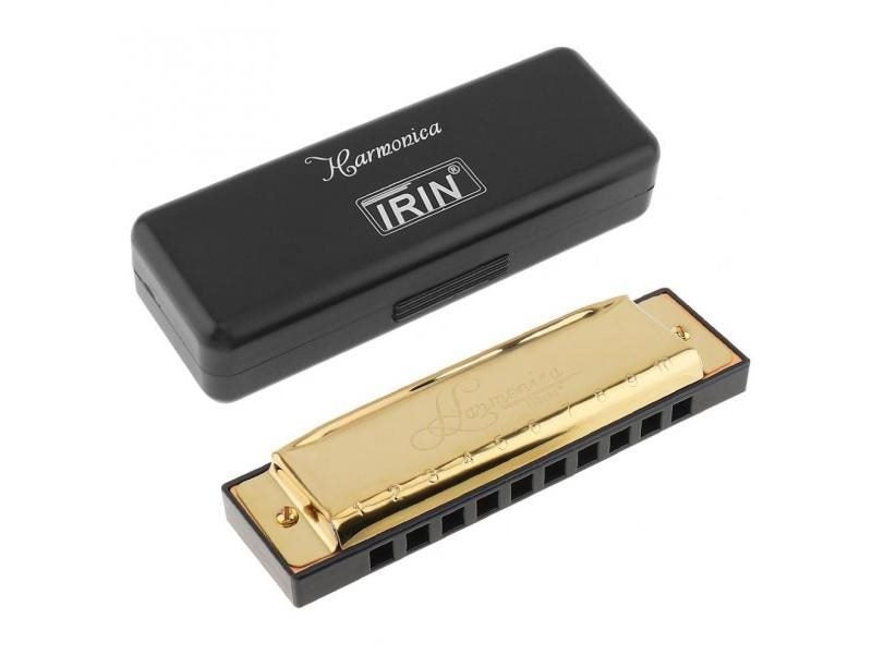 Gold 10 Holes 20 Tone C Key Stainless Steel Blues Harmonica For Player Beginner Carousel 1