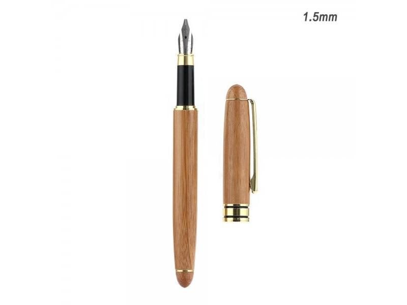 1PC Bamboo Calligraphy Art Fountain Pen Broad Stub Chisel-pointed Nib Carousel 1