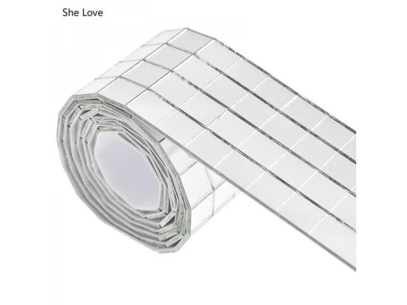 Chzimade Self-Adhesive Real Glass Mirror Mosaic Tiles For DIY Handmade Crafts Carousel 1