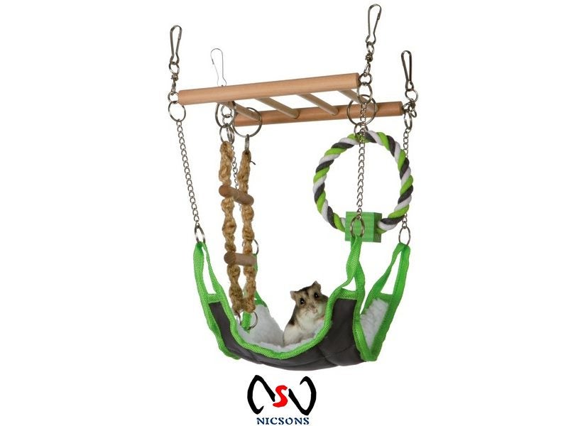 Hamsters Mice Toy Trixie Suspension Bridge With Hammock Bed Carousel 1