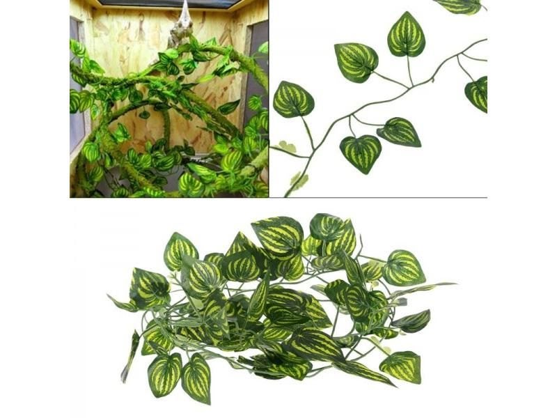 Artificial Vine Plant Leaves For Terrarium Decoration With Reptile Lizards Carousel 2
