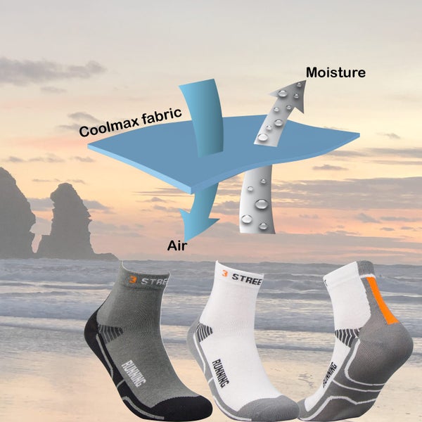 Clearance Sell - 3 Pairs Coolmax Running Socks Carousel 1