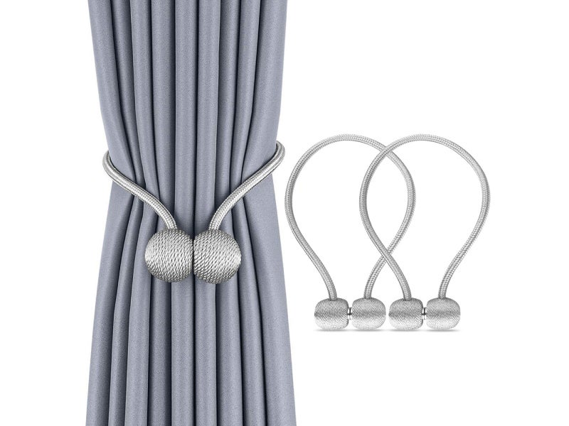 2PCS Magnetic Curtain Tie Backs - Silver Carousel 2