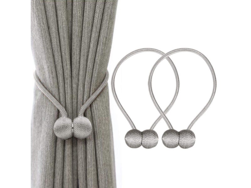 2PCS Magnetic Curtain Tie Backs - Silver Carousel 1