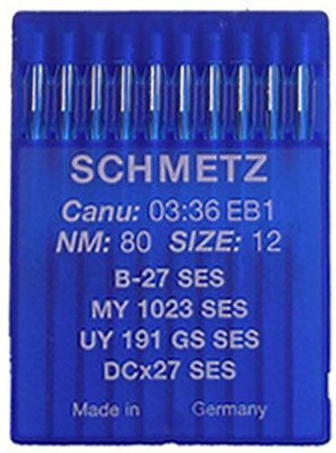 SCHMETZ Industrial Overlocker Sewing Machine Needles B27 Size: 80/12 BALLPOINT Carousel 1
