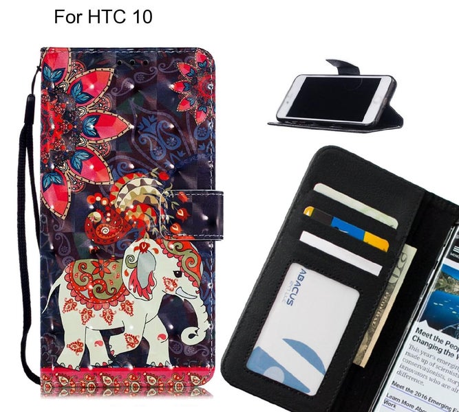 HTC 10 Case Leather Wallet Case 3D Pattern Printed Carousel 1