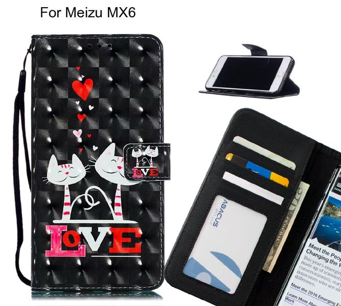 Meizu MX6 Case Leather Wallet Case 3D Pattern Printed Carousel 1