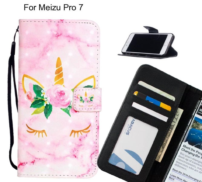 Meizu Pro 7 Case Leather Wallet Case 3D Pattern Printed Carousel 1