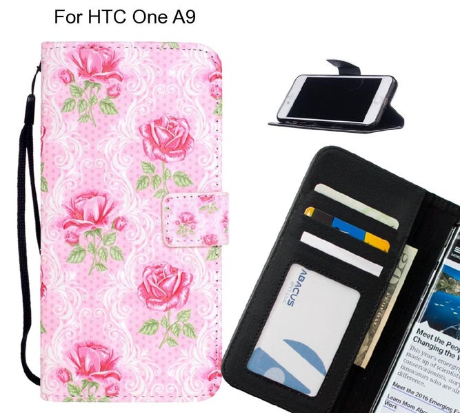HTC One A9 Case Leather Wallet Case 3D Pattern Printed Carousel 1