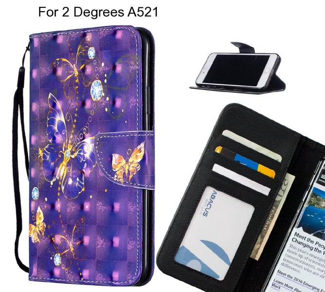 2 Degrees A521 Case Leather Wallet Case 3D Pattern Printed Carousel 1