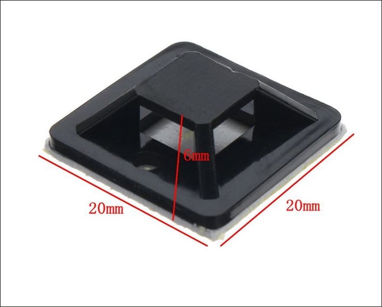 30x Cable Tie Mounts (20x20mm) - Self Adhesive White Carousel 4