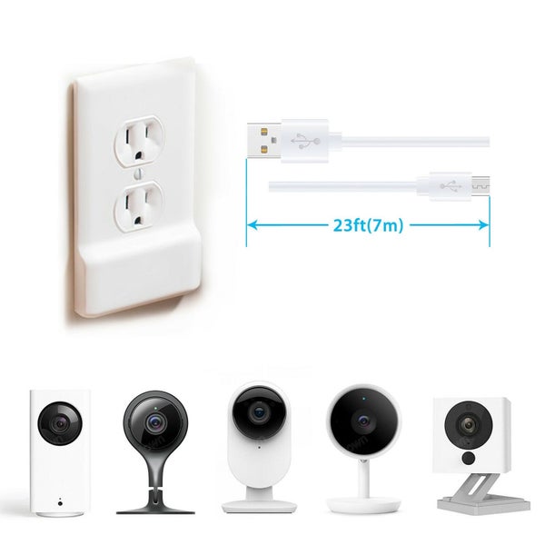 Micro USB Extension Charging Cable for Wireless Security Camera Carousel 2