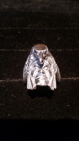 Stg Silver indian chief in eagle headress Ring Carousel 2