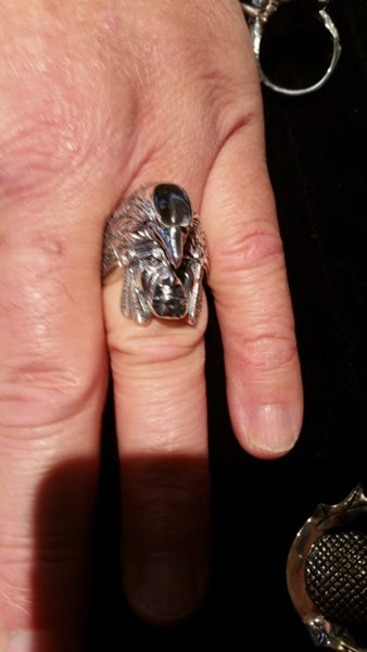 Stg Silver indian chief in eagle headress Ring Carousel 5