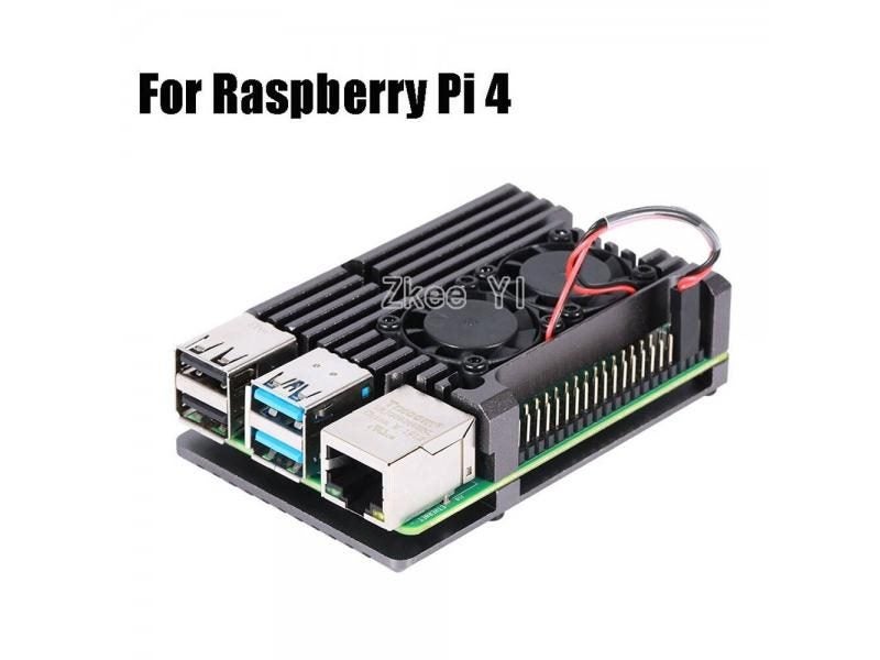 Aluminum Case Alloy Armor With Cooling Heatsink Dual Fan For Raspberry Pi 4 Carousel 1