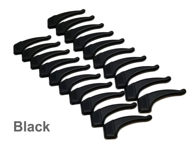 10 Pairs Silicone Anti-Slip Eyeglass Ear Hook Eyeglass Temple Tips Black Carousel 2