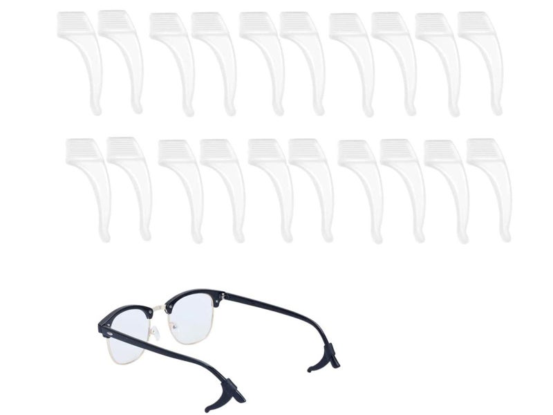 10 Pairs Silicone Anti-Slip Eyeglass Ear Hook Eyeglass Temple Tips, Clear Carousel 1