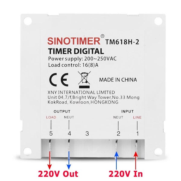 NEW TM618H-2 230v Model Sino Timer. 16Amp. Easiest wiring for 230v devices Carousel 2