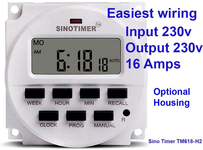 NEW TM618H-2 230v Model Sino Timer. 16Amp. Easiest wiring for 230v devices Carousel 1