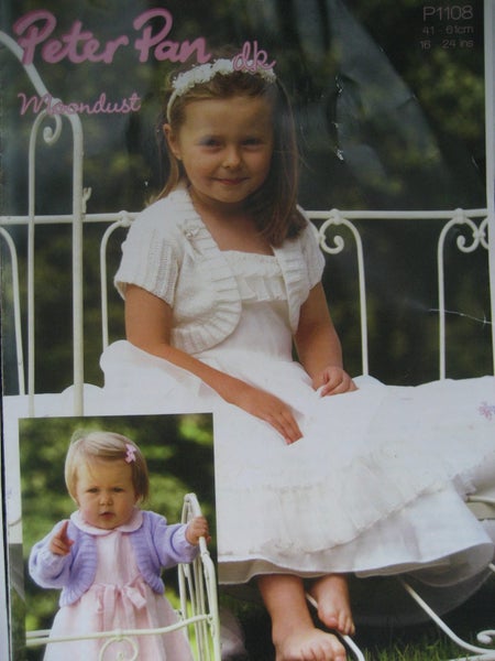 GIRLS TODDLERS BOLERO CARDIGAN BALLET WRAP Knitting PATTERN 4-8ply Mohair Carousel 2