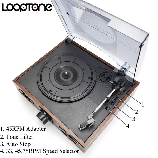 Retro Record Player 33/45/78RPM Gramophone Turntable Disc Household Gramophones Carousel 8