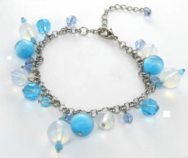 Bracelet - Bead & Crystal - Blue Carousel 1
