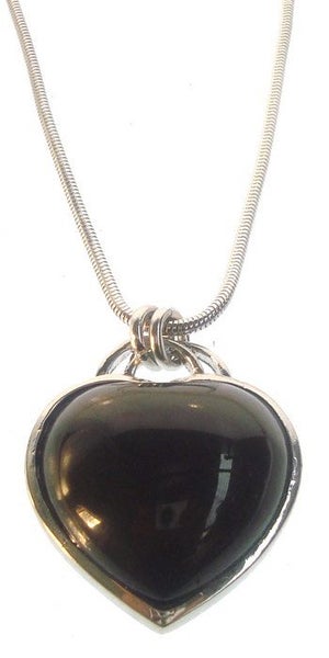 Necklace - Heart Pendant - Black Carousel 1